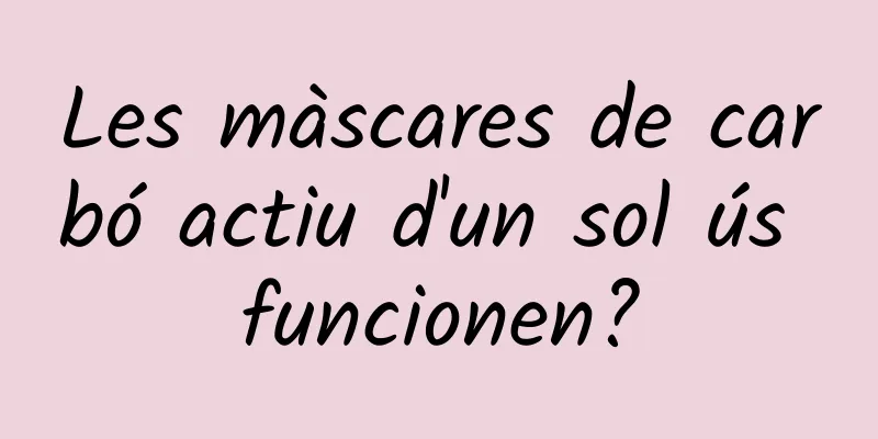 Les màscares de carbó actiu d'un sol ús funcionen?