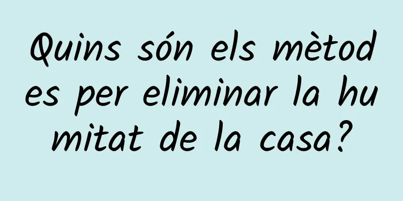 Quins són els mètodes per eliminar la humitat de la casa?