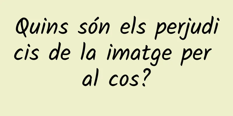 Quins són els perjudicis de la imatge per al cos?