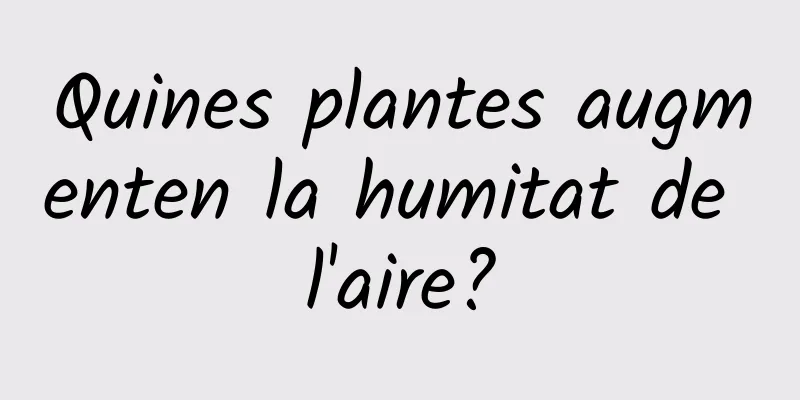 Quines plantes augmenten la humitat de l'aire?
