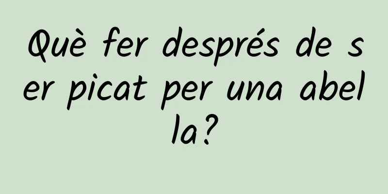 Què fer després de ser picat per una abella?