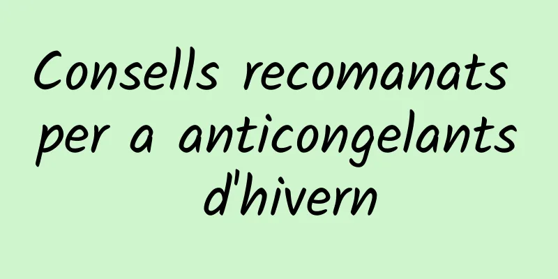 Consells recomanats per a anticongelants d'hivern