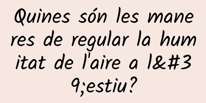 Quines són les maneres de regular la humitat de l'aire a l'estiu?