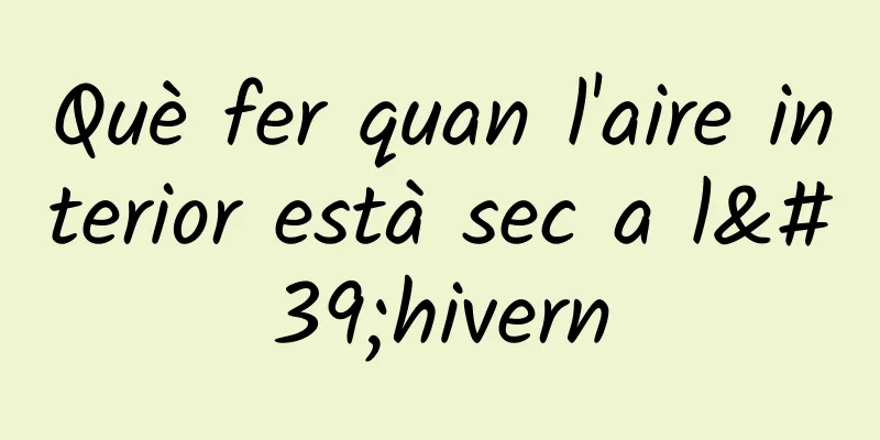 Què fer quan l'aire interior està sec a l'hivern