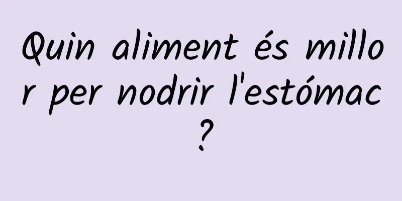 Quin aliment és millor per nodrir l'estómac?