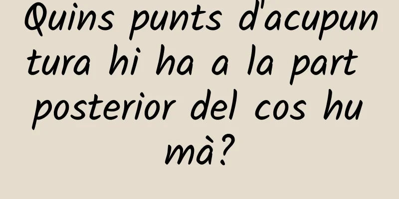 Quins punts d'acupuntura hi ha a la part posterior del cos humà?