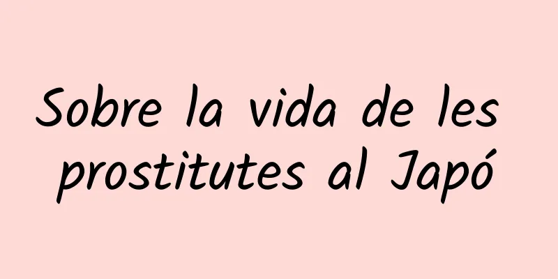 Sobre la vida de les prostitutes al Japó
