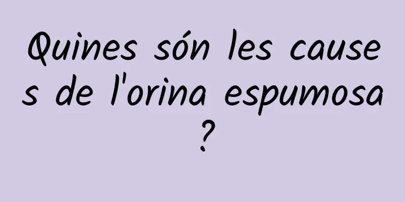 Quines són les causes de l'orina espumosa?