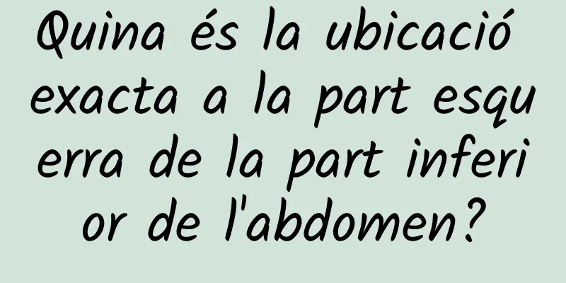 Quina és la ubicació exacta a la part esquerra de la part inferior de l'abdomen?