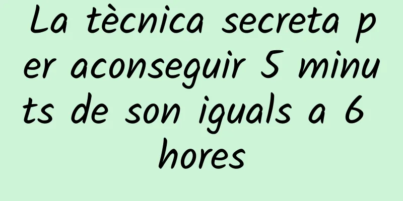La tècnica secreta per aconseguir 5 minuts de son iguals a 6 hores