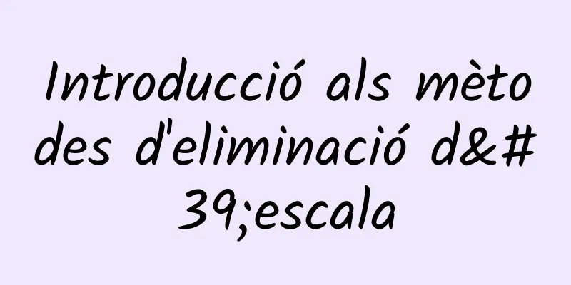 Introducció als mètodes d'eliminació d'escala