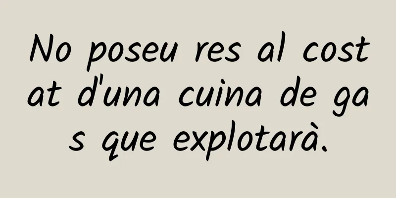 No poseu res al costat d'una cuina de gas que explotarà.
