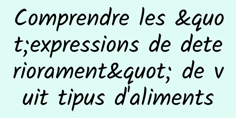 Comprendre les "expressions de deteriorament" de vuit tipus d'aliments