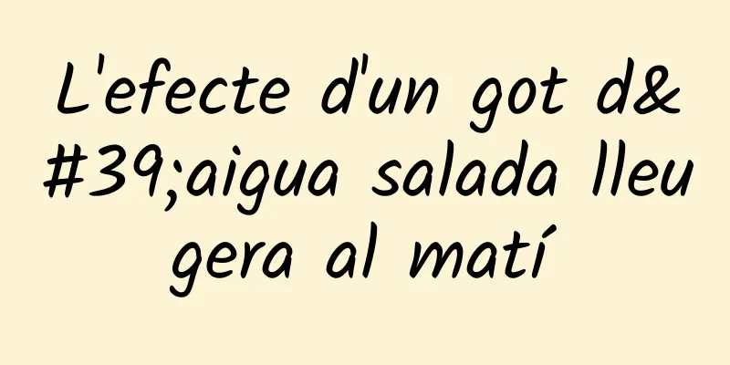 L'efecte d'un got d'aigua salada lleugera al matí