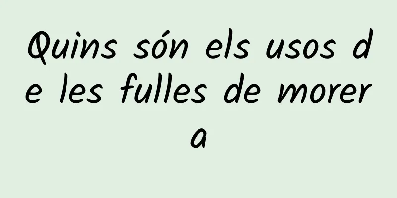 Quins són els usos de les fulles de morera