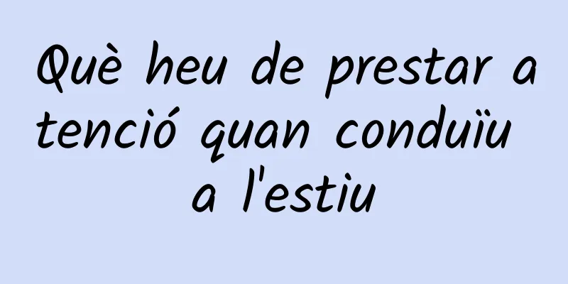 Què heu de prestar atenció quan conduïu a l'estiu