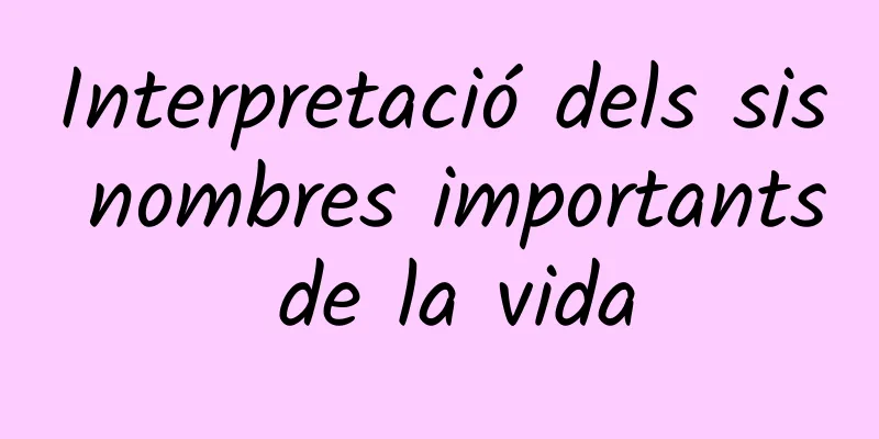 Interpretació dels sis nombres importants de la vida
