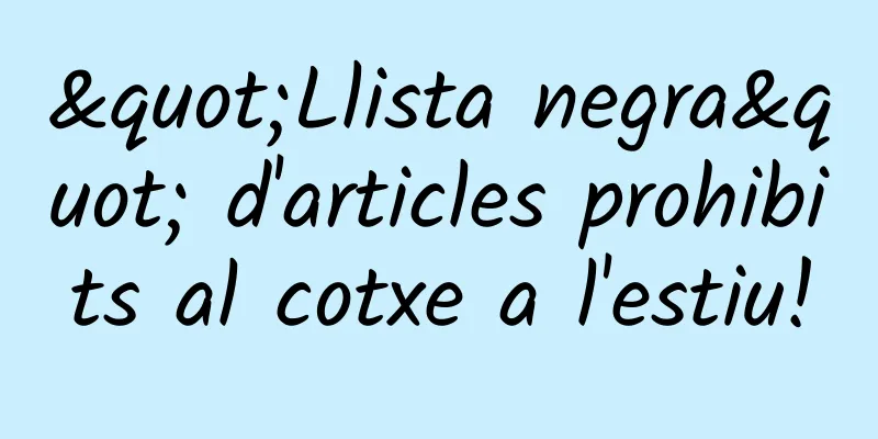 "Llista negra" d'articles prohibits al cotxe a l'estiu!