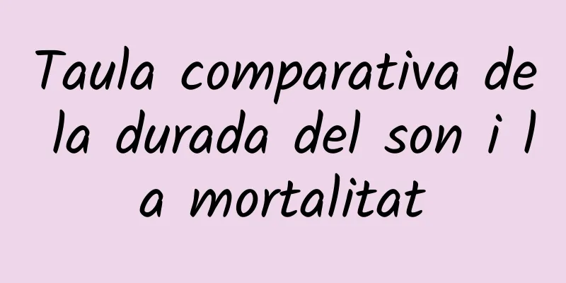 Taula comparativa de la durada del son i la mortalitat