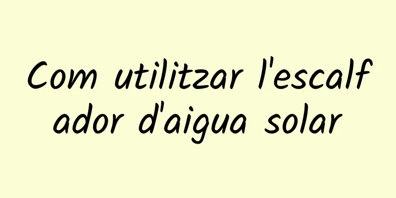 Com utilitzar l'escalfador d'aigua solar