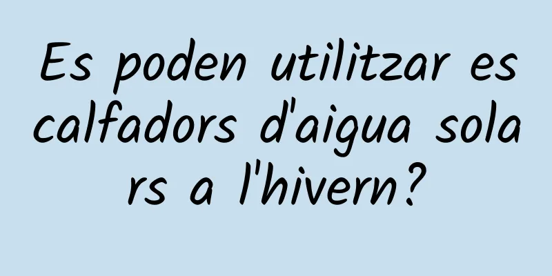 Es poden utilitzar escalfadors d'aigua solars a l'hivern?