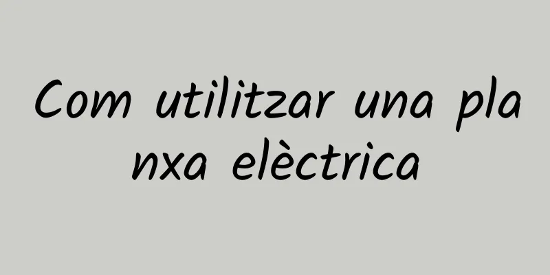 Com utilitzar una planxa elèctrica