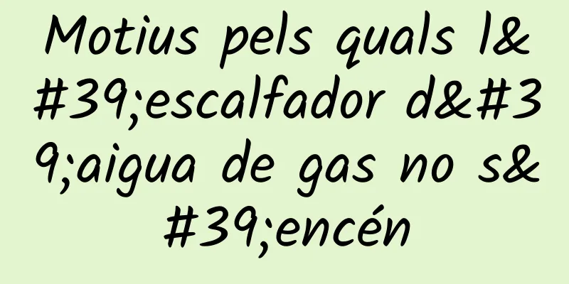 Motius pels quals l'escalfador d'aigua de gas no s'encén