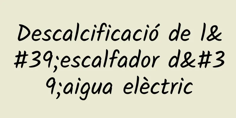 Descalcificació de l'escalfador d'aigua elèctric