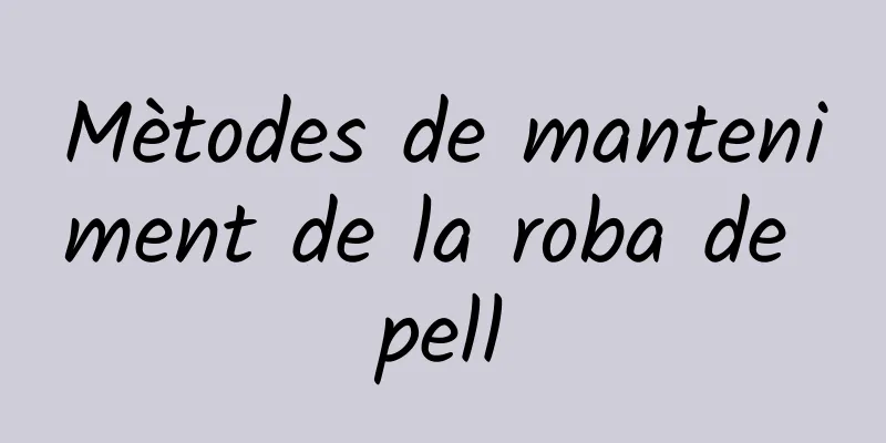 Mètodes de manteniment de la roba de pell