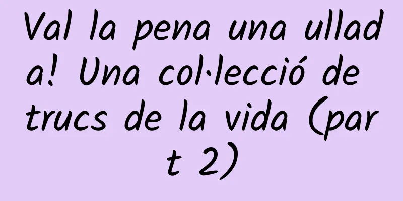 Val la pena una ullada! Una col·lecció de trucs de la vida (part 2)
