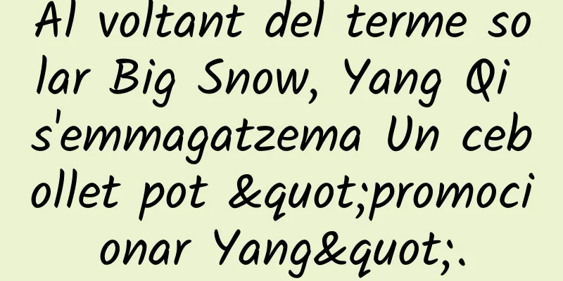 Al voltant del terme solar Big Snow, Yang Qi s'emmagatzema Un cebollet pot "promocionar Yang".