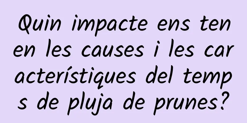 Quin impacte ens tenen les causes i les característiques del temps de pluja de prunes?