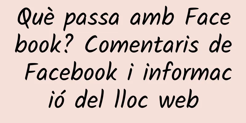 Què passa amb Facebook? Comentaris de Facebook i informació del lloc web