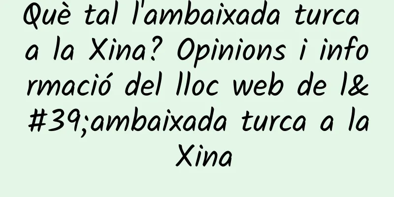 Què tal l'ambaixada turca a la Xina? Opinions i informació del lloc web de l'ambaixada turca a la Xina