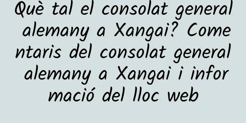 Què tal el consolat general alemany a Xangai? Comentaris del consolat general alemany a Xangai i informació del lloc web
