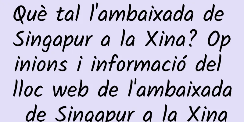 Què tal l'ambaixada de Singapur a la Xina? Opinions i informació del lloc web de l'ambaixada de Singapur a la Xina
