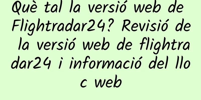 Què tal la versió web de Flightradar24? Revisió de la versió web de flightradar24 i informació del lloc web