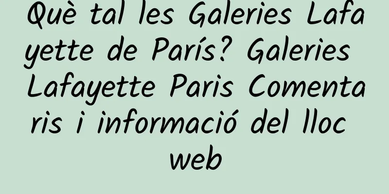 Què tal les Galeries Lafayette de París? Galeries Lafayette Paris Comentaris i informació del lloc web