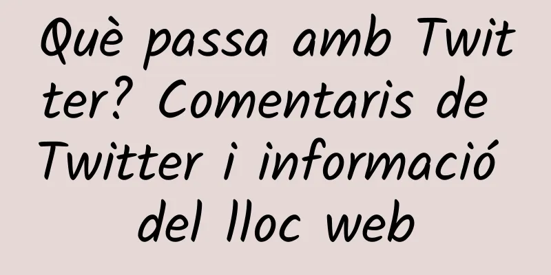 Què passa amb Twitter? Comentaris de Twitter i informació del lloc web