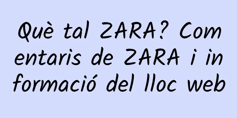 Què tal ZARA? Comentaris de ZARA i informació del lloc web