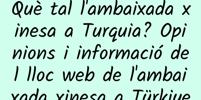 Què tal l'ambaixada xinesa a Turquia? Opinions i informació del lloc web de l'ambaixada xinesa a Türkiye