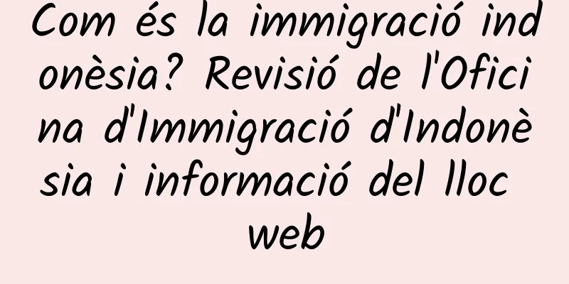 Com és la immigració indonèsia? Revisió de l'Oficina d'Immigració d'Indonèsia i informació del lloc web