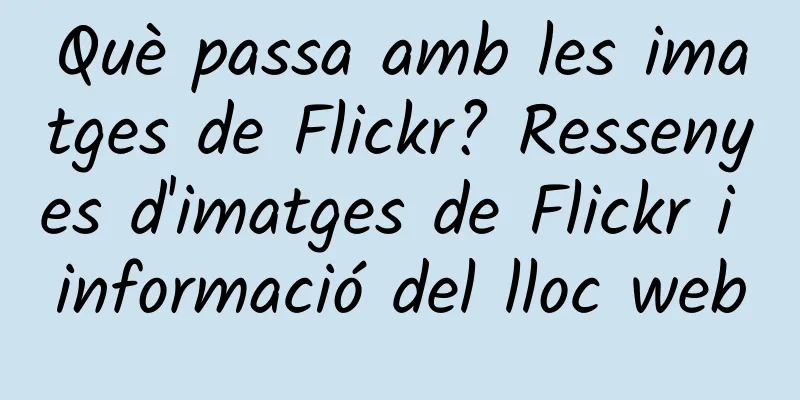 Què passa amb les imatges de Flickr? Ressenyes d'imatges de Flickr i informació del lloc web