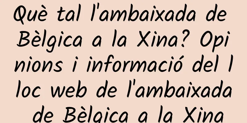 Què tal l'ambaixada de Bèlgica a la Xina? Opinions i informació del lloc web de l'ambaixada de Bèlgica a la Xina