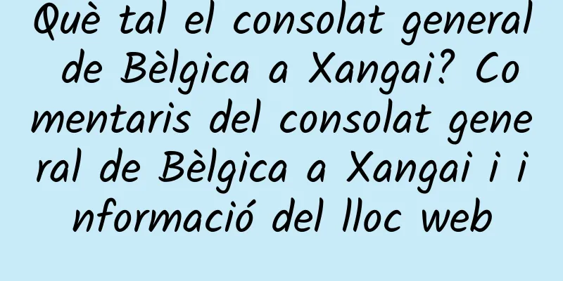 Què tal el consolat general de Bèlgica a Xangai? Comentaris del consolat general de Bèlgica a Xangai i informació del lloc web