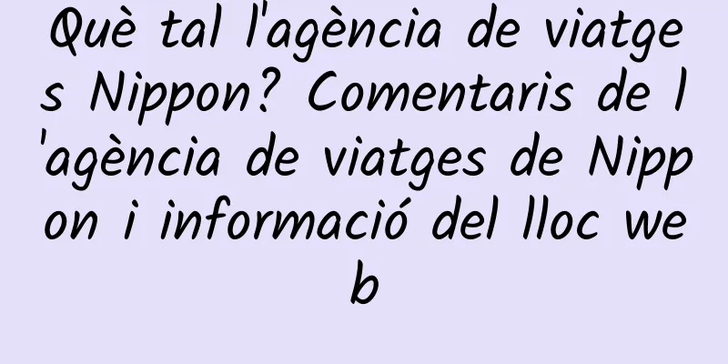 Què tal l'agència de viatges Nippon? Comentaris de l'agència de viatges de Nippon i informació del lloc web