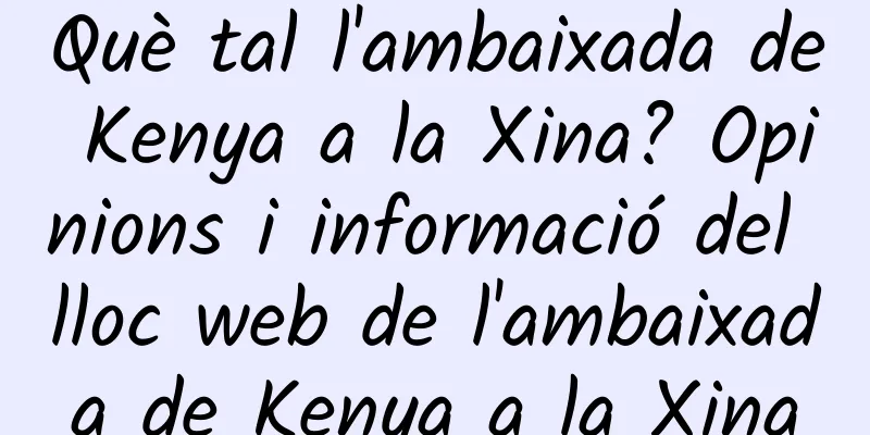 Què tal l'ambaixada de Kenya a la Xina? Opinions i informació del lloc web de l'ambaixada de Kenya a la Xina