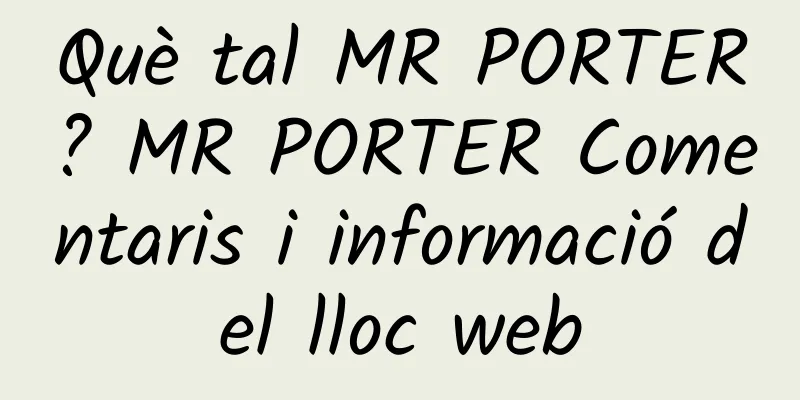 Què tal MR PORTER? MR PORTER Comentaris i informació del lloc web