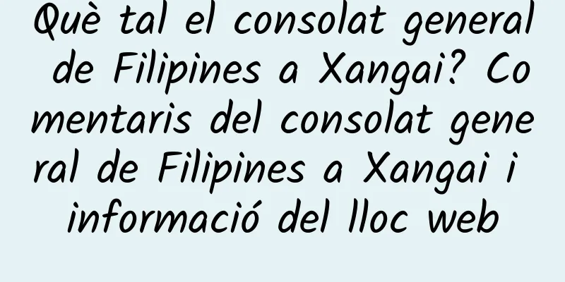 Què tal el consolat general de Filipines a Xangai? Comentaris del consolat general de Filipines a Xangai i informació del lloc web