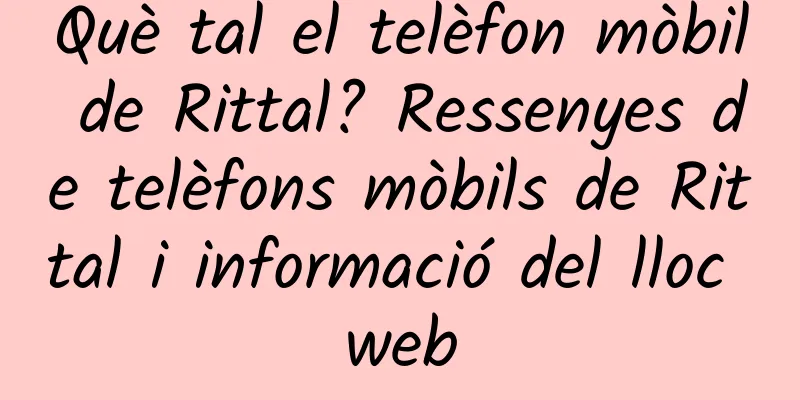 Què tal el telèfon mòbil de Rittal? Ressenyes de telèfons mòbils de Rittal i informació del lloc web